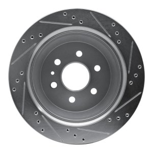 Chevrolet Colorado Brake Rotor (1) - Rear Left - R1 Concepts - Drilled & Slotted - Silver - `15-`20